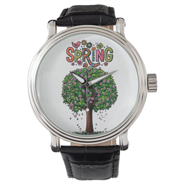 Relógio Artistic Spring Blossom Tree Graphic  (Frente)