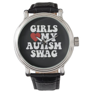 Relógio As Meninas Amam Meu Estilo Autista Divertido Prese