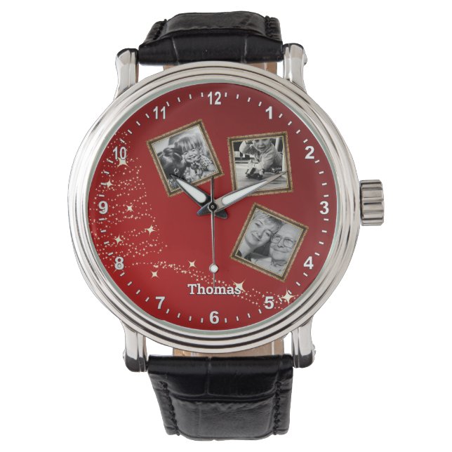 Relógio Assistir a fotos da família Christmass / personali (Frente)