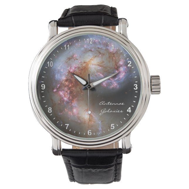 Relógio Astronomia e Antennae Galaxies Watch, Hubble (Frente)