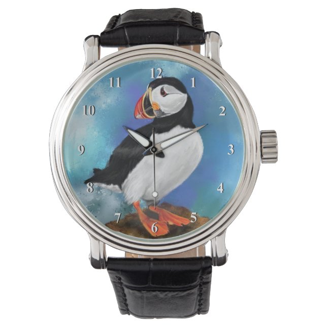 Relógio Atlantic Puffin Bird Watch - Pintura (Frente)