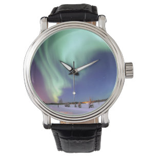 Relógio Aurora - aurora boreal bonita
