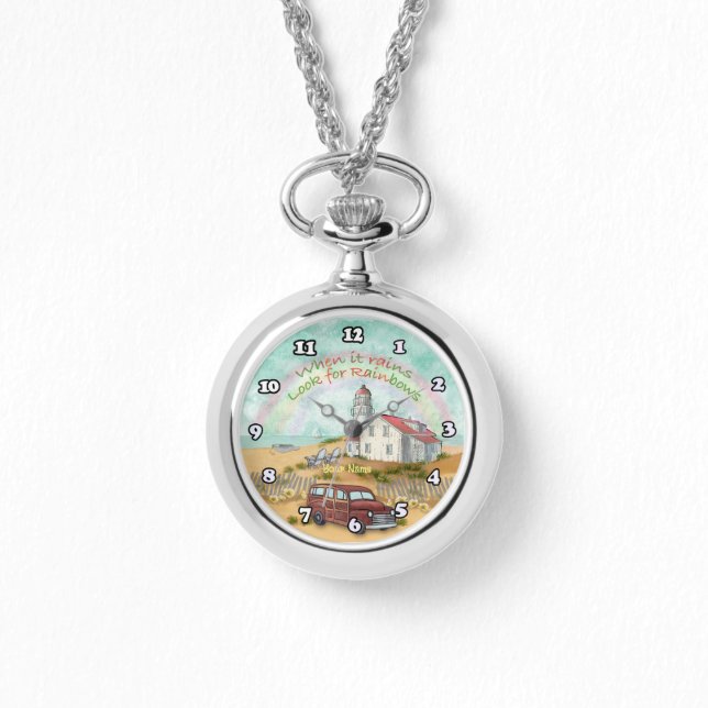 Relógio Aurora do Arco-Íris de Praia (Frente)