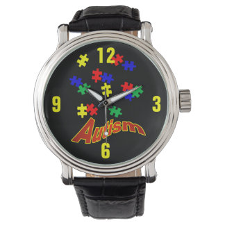 Relógio Autism Vintage Leather Strap