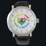 Relógio Autismo Quebra-cabeça Adoram Pai Esperança Anivers<br><div class="desc">Design perfeito para o Pai do Autismo com quebra-cabeça coloridos e o ditado "Teach Love Inspire and Hope" em cores brilhantes e corajosas. Presente perfeito para pais que apóiam a consciência do autismo</div>