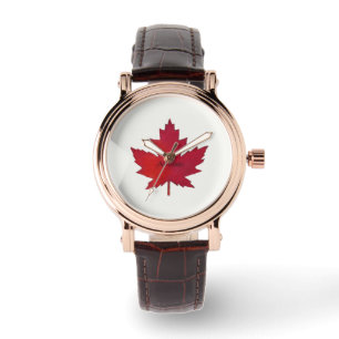 Relógio Autumn Maple Canada Leather Watch
