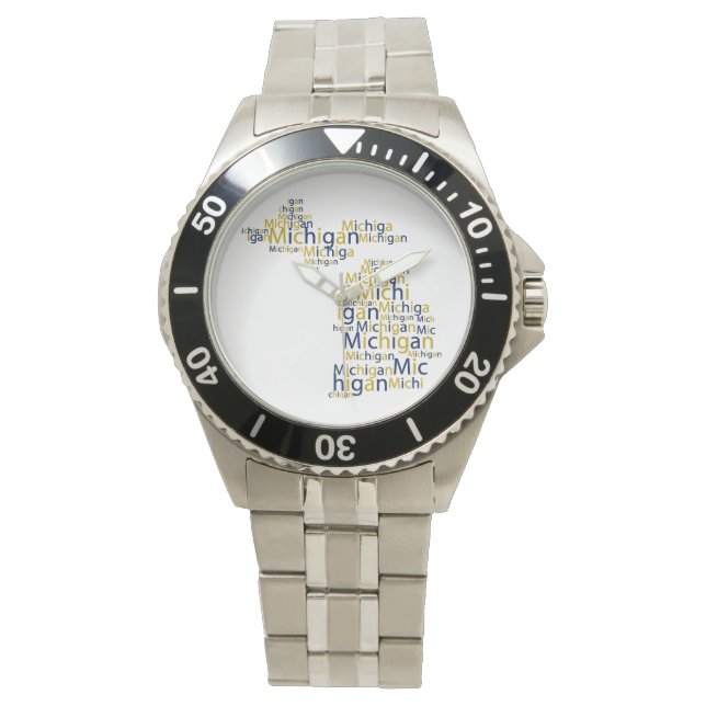 Relógio Azul e Dourado Michigan (Frente)