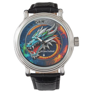 Relógio azul Old School Pickleball Dragon