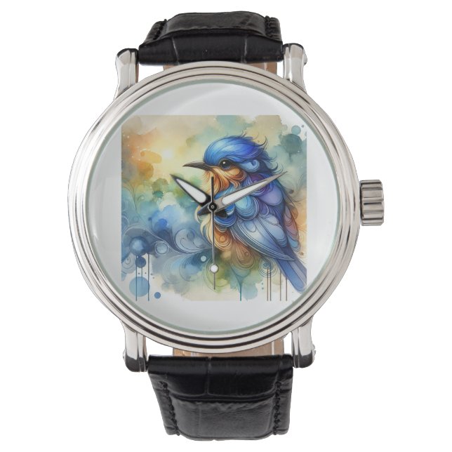 Relógio Azulejo bird 230924AREF144 - Watercolor (Frente)