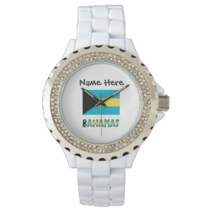 Relógio Bahamas Bandeira Bahamense Personalizada
