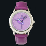 Relógio Ballerina Ballcet Dancer Watch Purple<br><div class="desc">Ballerina assiste Balé Dançarina - Roxo - Design de pintura MIGNED</div>