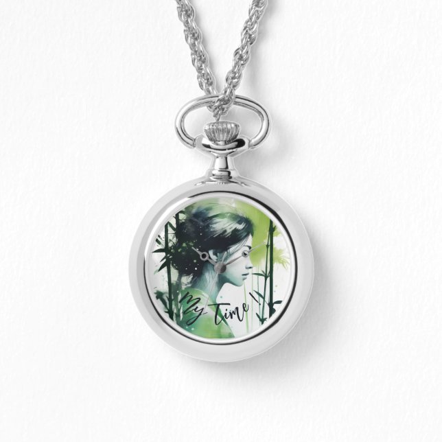 Relógio Bambu moderno fresco, gelo personalizado (Frente)