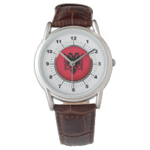 Bandeira Albanesa Classic Brown Leather Watch