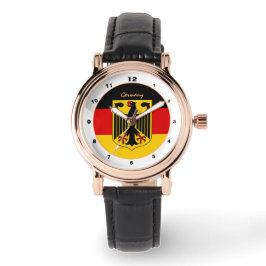 Relógio Bandeira alemã, águia e Alemanha, moda/design watc