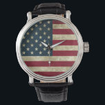 Relógio Bandeira Americana<br><div class="desc">Estilo: A Vintage Black Leather Strap dos Homens Assista a Vintage Leather Watch é um grande pedaço de tempo que nunca sairá do estilo. Com pulseira de couro legítimo e três ponteiros com movimento de quartzo, este relógio é ideal para todas as ocasiões. Personalize o rosto com seu nome e...</div>