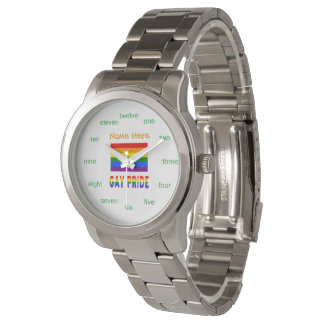Relógio Bandeira arco-íris LGBTQ Orgulho Gay Feminino 