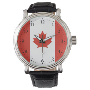 Relógio Bandeira Canadense Patriótica
