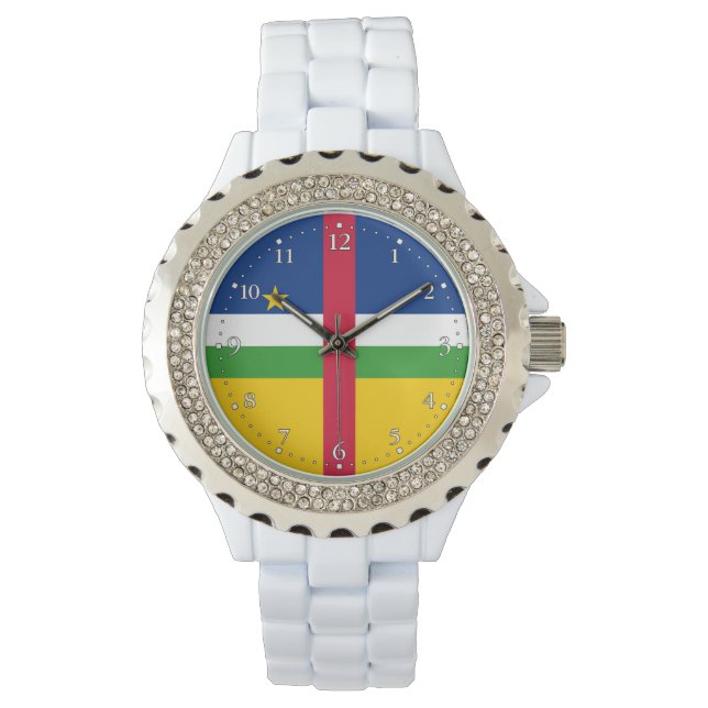 Relógio Bandeira da República Centro-Africana (Frente)