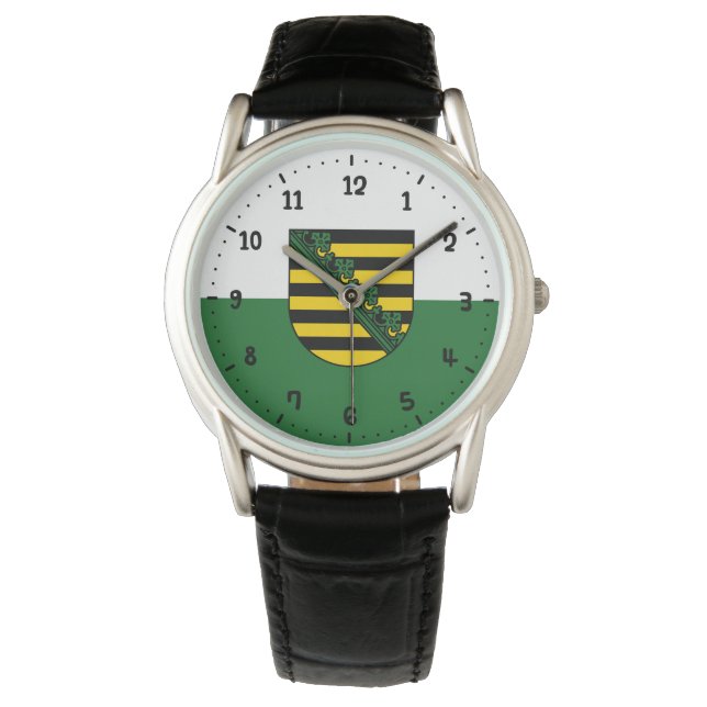 Relógio Bandeira da Saxónia Wrist Watch (Frente)