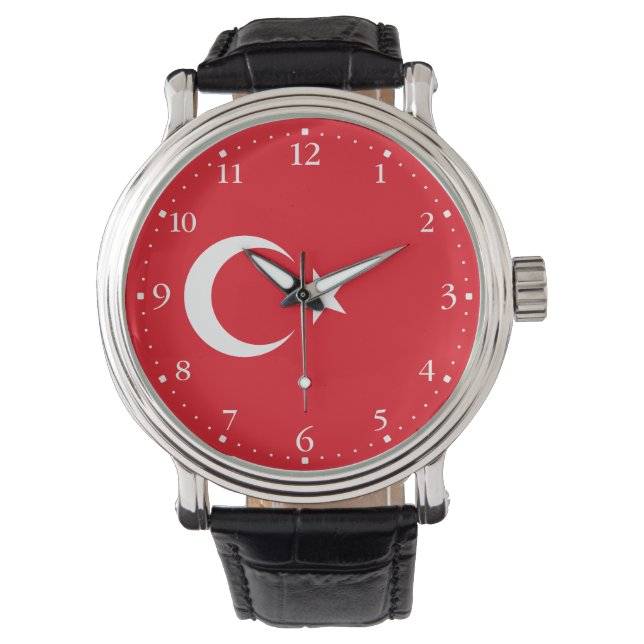 Relógio Bandeira da Turquia (Frente)