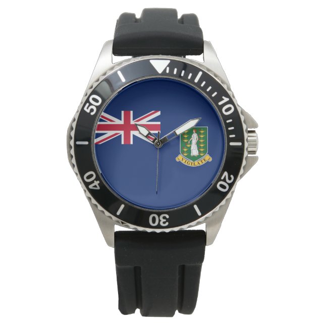 Relógio Bandeira das Ilhas Virgens Britânicas (BVI) (Frente)