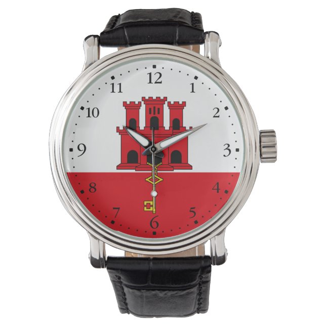 Relógio Bandeira de Gibraltar (Frente)