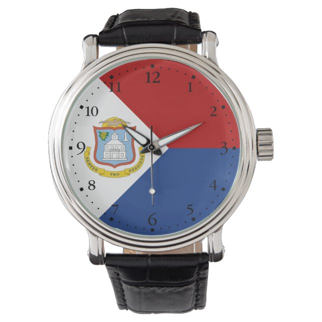 Relógio Bandeira de Sint Maarten (Frente)