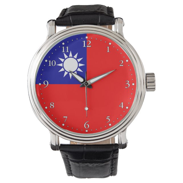 Relógio Bandeira de Taiwan (Frente)