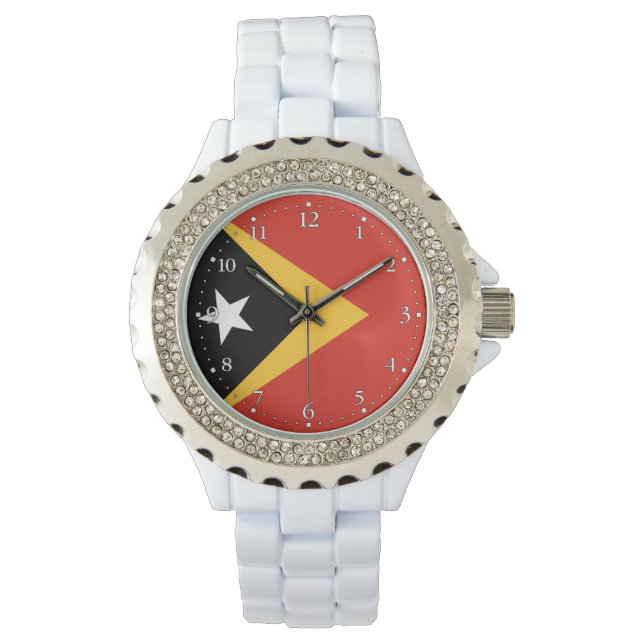 Relógio Bandeira de Timor-Leste (Frente)