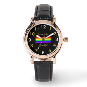 Relógio Bandeira do arco-íris Orgulho gay LGBT! Hora Da I