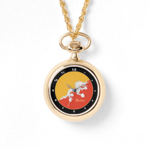 Relógio Bandeira do Butão & Moda do Butão /design watch