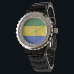 Relógio Bandeira do Gabão<br><div class="desc">Um presente ideal para todos aqueles que são patrióticos do seu país!</div>