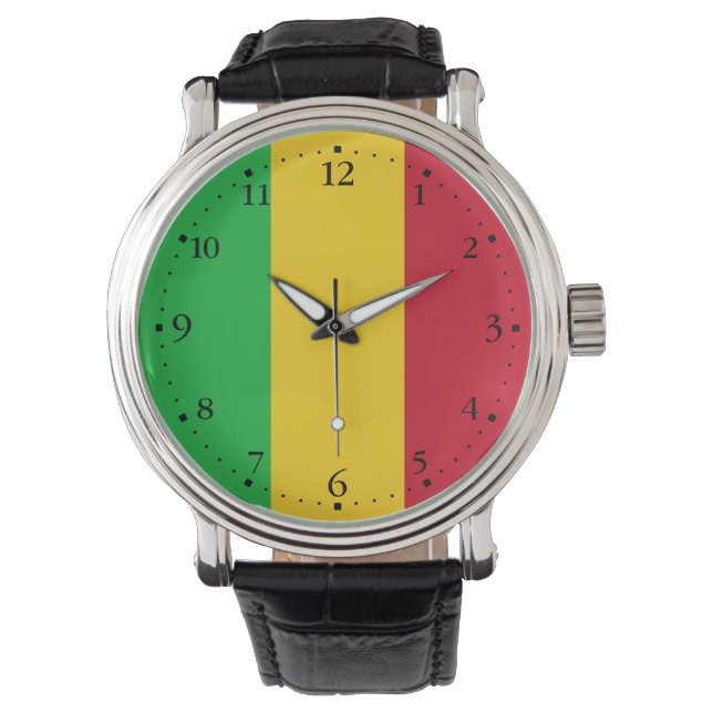 Relógio Bandeira do Mali (Frente)