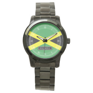 Relógio Bandeira do nome do costume de Jamaica