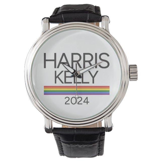 Relógio Bandeira do Orgulho Arco-Íris LGBTQ Harris Kelly 2 (Frente)