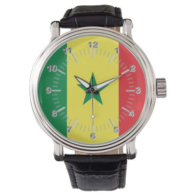 Relógio Bandeira do Senegal (Frente)