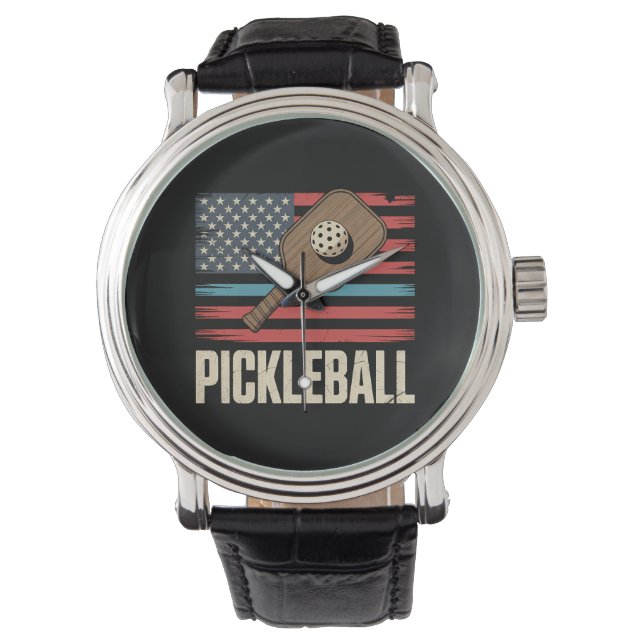 Relógio Bandeira dos EUA Pickleball (Frente)