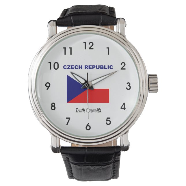 Relógio Bandeira e lema da República Checa (Frente)