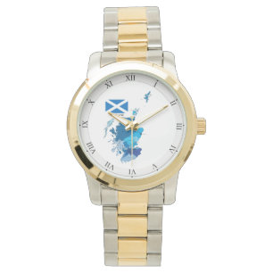 Relógio Bandeira e Mapa da Escócia