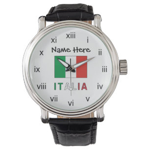 Relógio Bandeira Italiana Itália Personalizada
