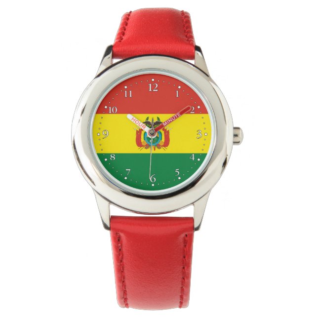 Relógio Bandeira Patriótica da Bolívia (Frente)