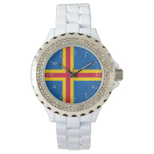 Relógio Bandeira Patriótica das Ilhas Åland