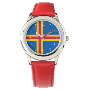 Relógio Bandeira Patriótica das Ilhas Åland sob Vigília