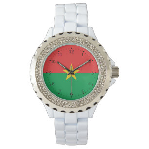 Relógio Bandeira Patriótica de Burkina Faso