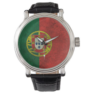 Relógio Bandeira portuguesa efeito de aço envelhecido