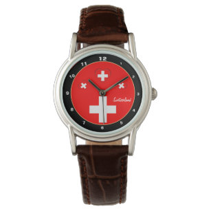 Relógio Bandeira Suíça e Suiça patriota de moda / Amor