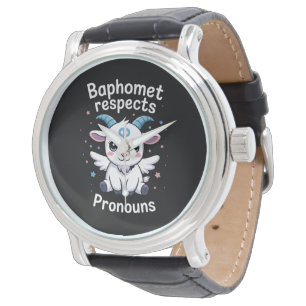 Relógio Baphomet Transgênero Respeita Pronomes Orgulho Tra