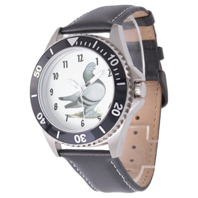 Relógio Bar Azul Berliner Tumbler Pigeon (Angular)