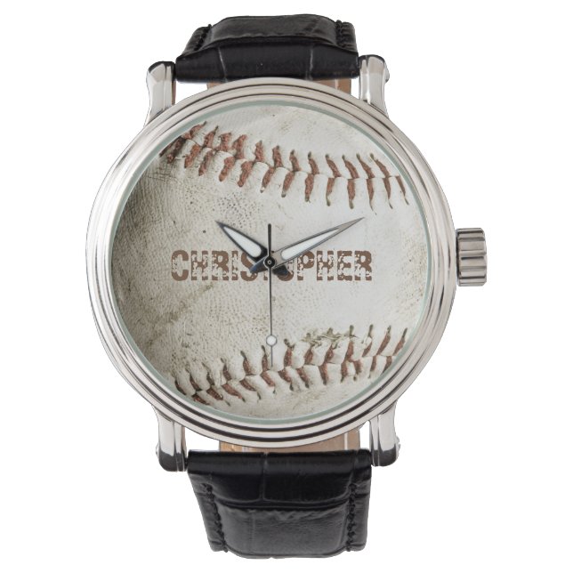 Relógio Baseball Vintage Personalizado (Frente)