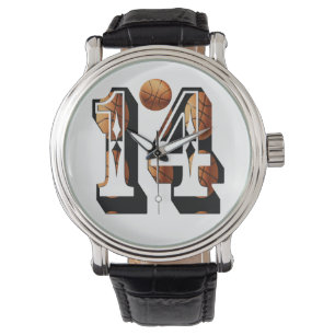 Relógio Basquete Número 14 Mens Leather Watch,